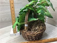 BASKET WITH SILK GREENERY