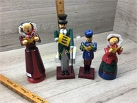 4 PC WOOD CAROLERS