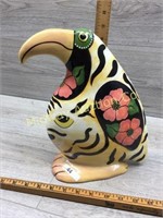 CERAMIC MODERN ART CAT/BIRD FIGURINE