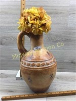 URN STYLE VASE WITH YELLOW FLOWER