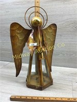 METAL AND GLASS ANGEL FIGURINE