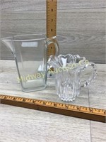 2 CRYSTAL PITCHERS