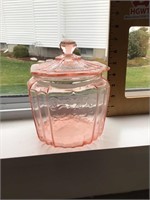 Depression glass biscuit jar