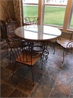 Glass table and six chairs