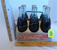 Metal Coke Carrier w/6 Bottles of Coke