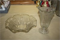 Glass Bowl & Vase