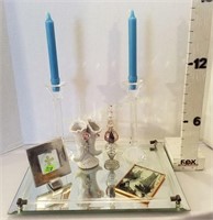 Crystal Candle Holders & Dresser Items