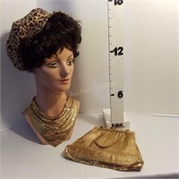 Head Bust Mannequin w/Whiting & Davis Purse
