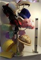 Hat Stand w/(13) Hats & Gloves & Purse