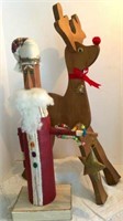 WOODEN RUDOLPH 26"T AND ARTISAN HAND CRAFTED