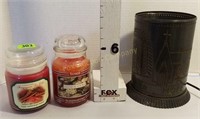Candlelight & Yankee Candles w/Tin Punch Warmer