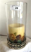 AMERICAN HAND CRAFTED GLASS CANDLE HOLDER