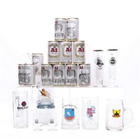 Vintage Glass Beer Mugs & Glasses / A-1 Beer Cans
