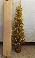 4' Gold Tinsel Xmas Tree
