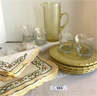 (8) EACH EMBROIDERED PLACEMATS AND NAPKINS,