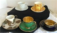 (5) DEMITASSE CUPS AND SAUCERS