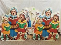 (2) Xmas Caroling Lighted Hangings & (1) Nativity