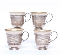 Set of 4 Lenox Sterling Demitasse Espresso Cups