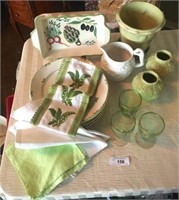 GREAT SELECTION OF GREEN AND WHITE ITEMS
