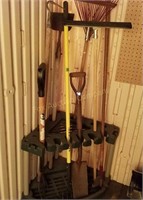 Lawn and Garden Tools w/Rack