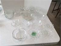 wine glasses, ice bucket, bowls, relish tray, more