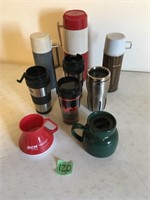 asst thermos, cups