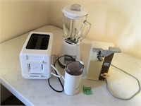 blender, toaster, can opener, coffee grinder