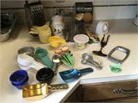 measuring cups, grater, more