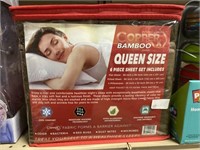 INFUSED COPPER QUEEN SIZE BROWN SHEET SET