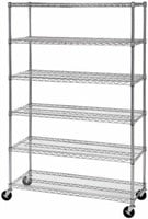 SEVILLE CLASSICS 6-TIER NSF WIRE SHELVING,