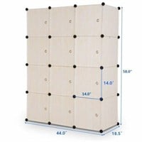 DIY CABINET STORAGE, 16 CUBES APPROXIMATE