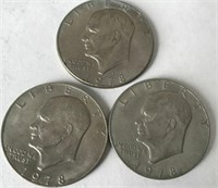 (3) 1978 Eisenhower Dollars