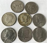 (8) Kennedy Half Dollars