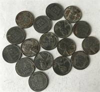 (17) Rough 1943 Steel Cents