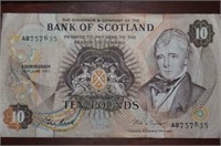 1982 Bank of Scotland 10 Pound Note