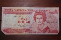 Eastern Caribbean Central Bank $1 Note Series 1