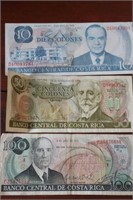 (3) Central Bank of Costa Rica Colones Notes