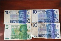 (4) Netherlands Dutch Paper Money Notes