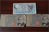 (3) Italian Bank Notes