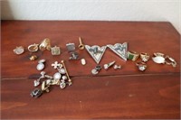 Misc. Unpaired Tie Clips, Rings, and Jewelry