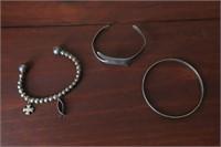 (3) Assorted Metal Bracelets