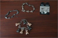 Disney Sterling Silver Earrings & Cherub / Bear
