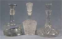(3) Pressed Glass Decanters