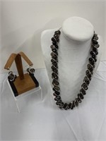 Sterling Silver and Smokey Topaz Braided Necklace