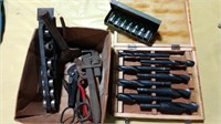 Box of Drill Bits, Sockets, Misc Tools