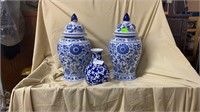 Blue and White Ginger Jars, and Vase