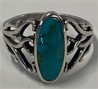 Sterling and Turquoise Ring Size 8