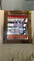 Wood Framed Mirrored Leroux Schnapps Advertising