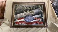 Olympia Gold Light Beer Wood Framed Advertising