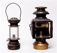 Lot of Two Antique Kerosene Lanterns
